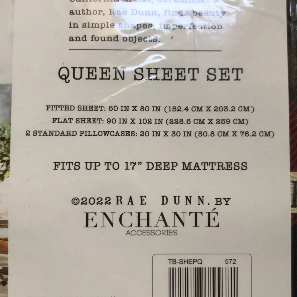 Rae Dunn BLESSED Queen Sheet Set